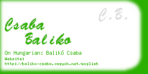 csaba baliko business card